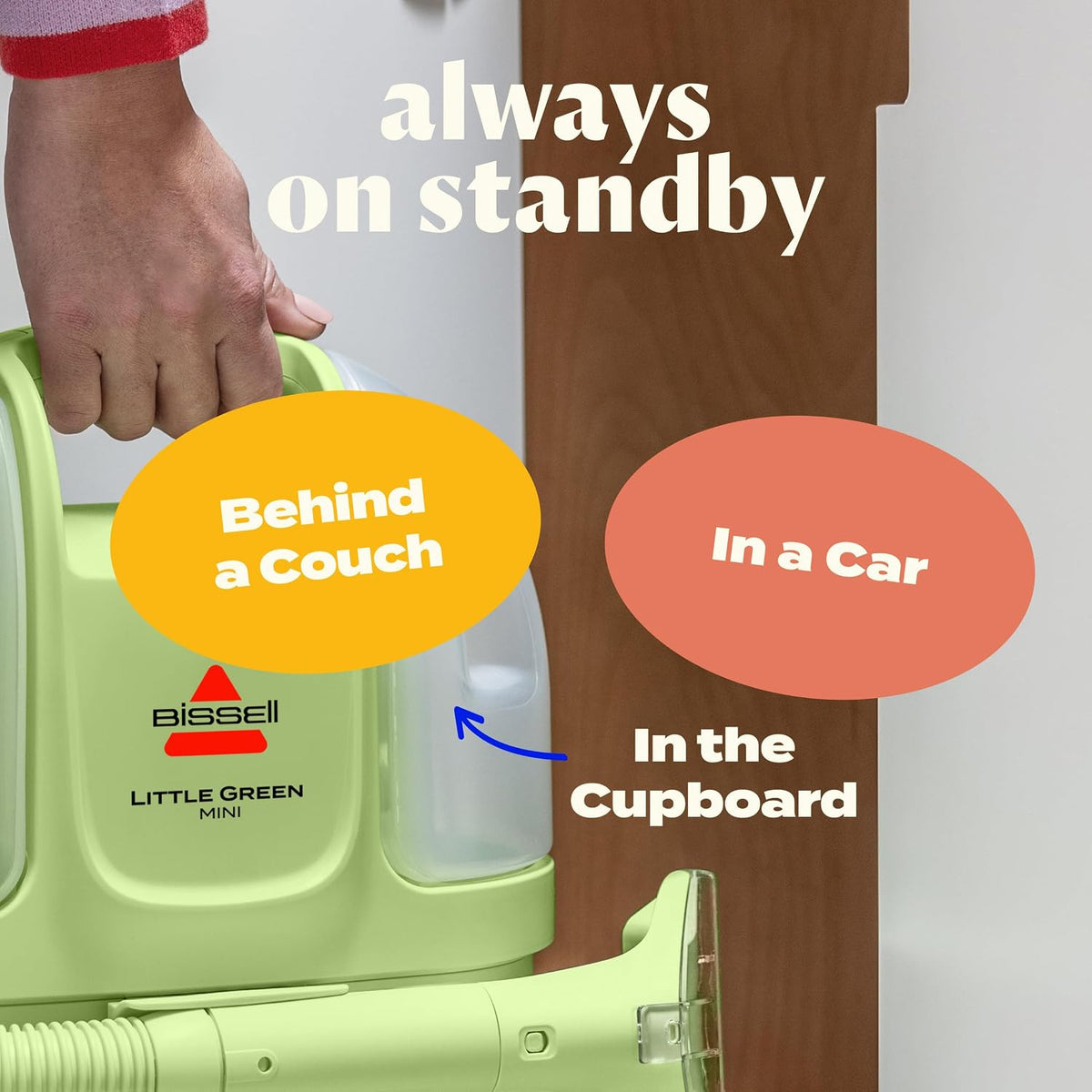 BISSELL Little Green Mini stored compactly in a closet or car
