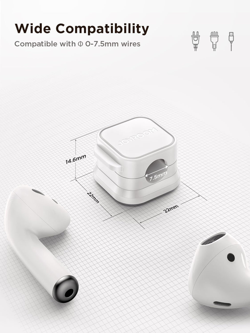 JOYROOM magnetic clips compatible with most charging cables