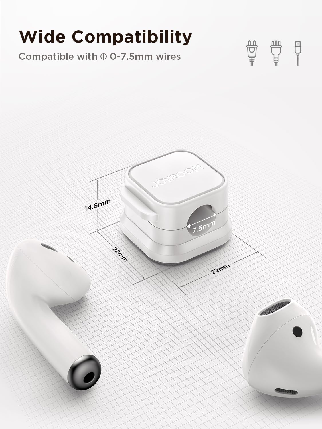 JOYROOM magnetic clips compatible with most charging cables