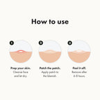 How to use Mighty Patch: clean skin, apply patch, peel off