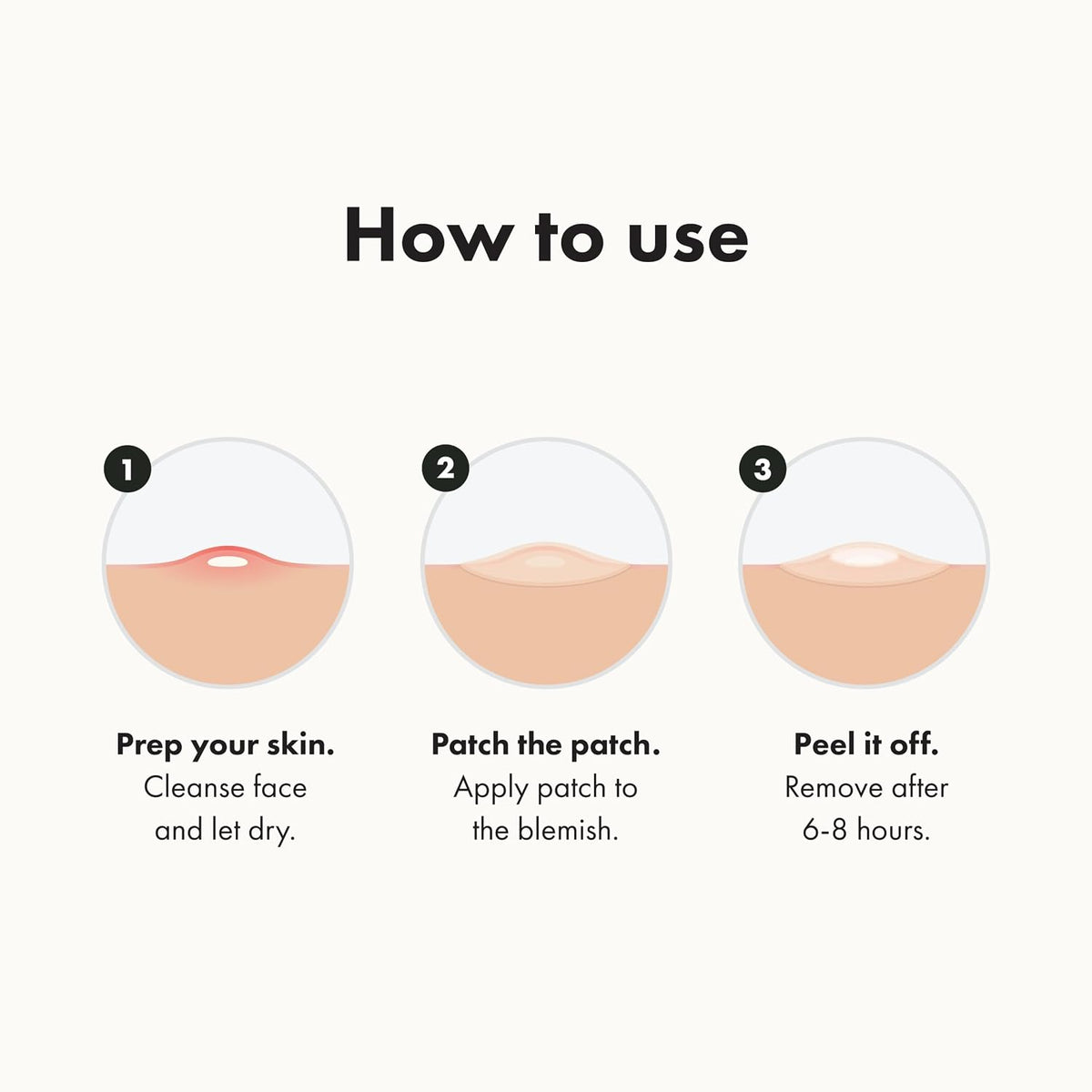 How to use Mighty Patch: clean skin, apply patch, peel off