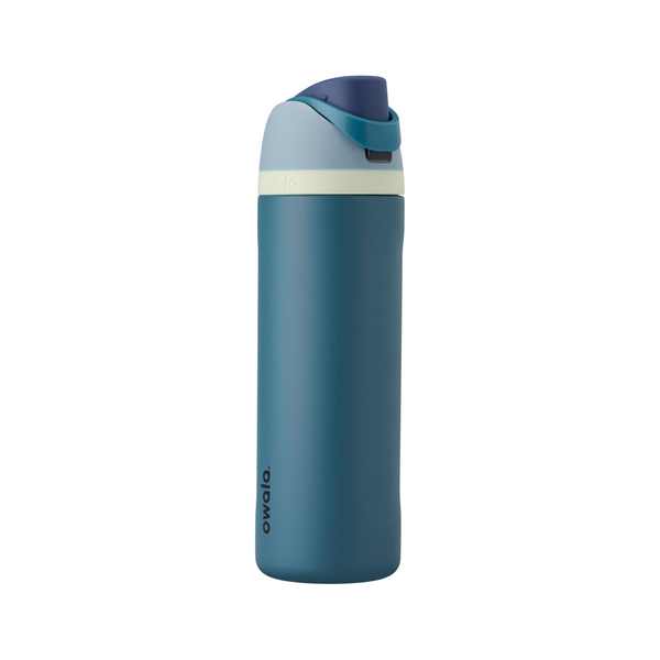 Owala FreeSip insulated stainless steel water bottle in blue-gray
