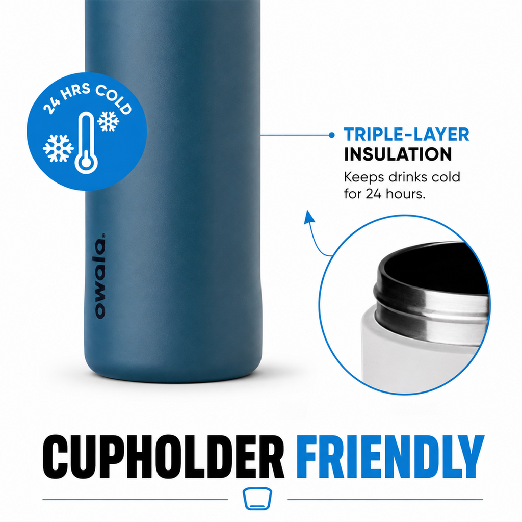 Owala FreeSip triple-layer insulated bottle cross-section