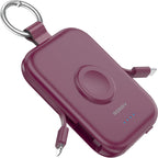 RORRY CharmGo portable charger in burgundy