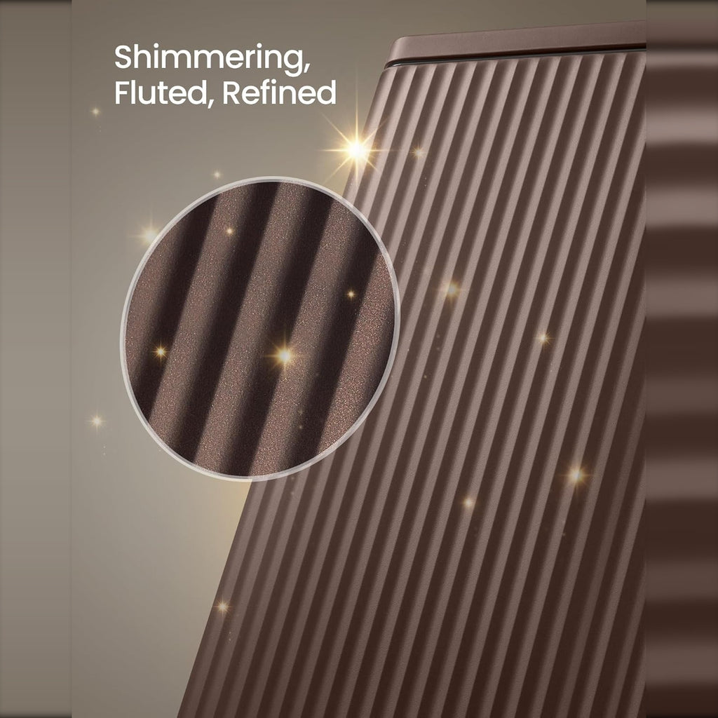 Close-up of the shimmering fluted finish
