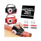 Sugoiti 2-pack wrapping paper cutters in red and black with tape rolls and spare blades