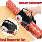 Hand cutting a roll of wrapping paper with the Sugoiti cutter