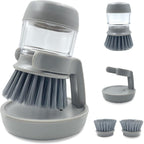 UGWKivd soap-dispensing dish brush in gray with draining stand