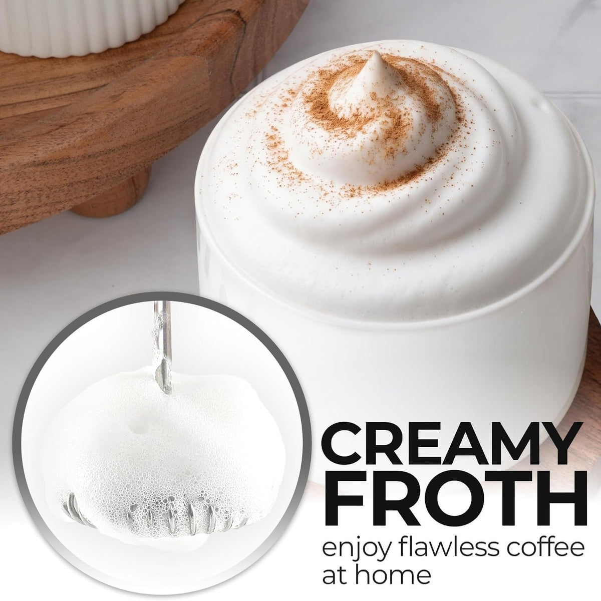 Thick milk foam made with the Zulay frother